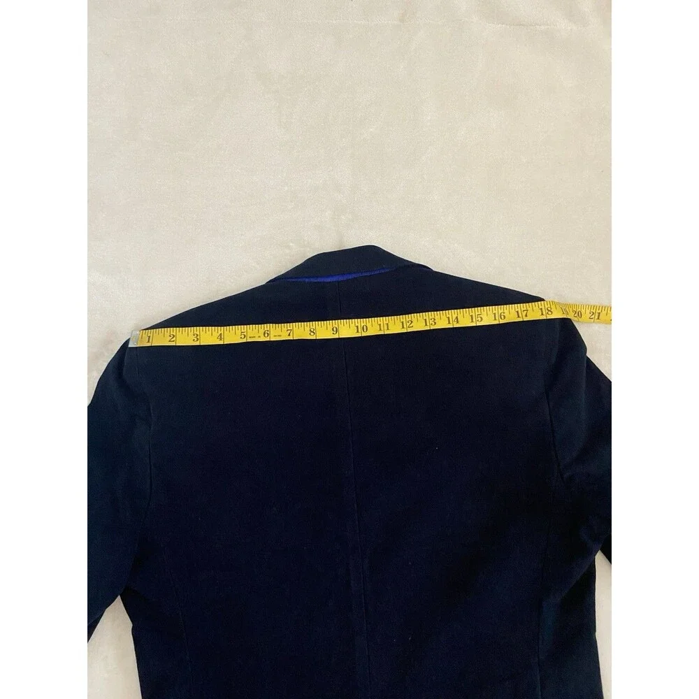 Dutch Dandies Velvet Sport Coat Blazer Navy Blue Size 48